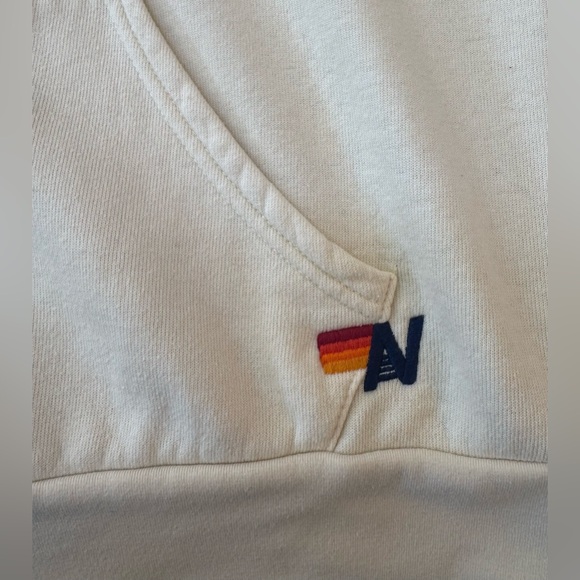 Aviator Nation 5 Stripe hoodie in vintage white - Picture 4 of 6